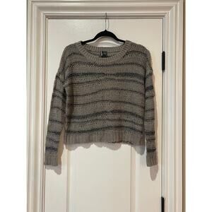 Sparkle & Fade crochet metallic brown sweater Small